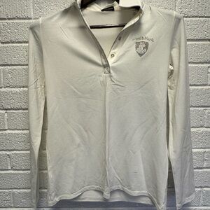 Paul & Shark White Fitted Button Down Polo Small